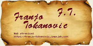 Franjo Tokanović vizit kartica